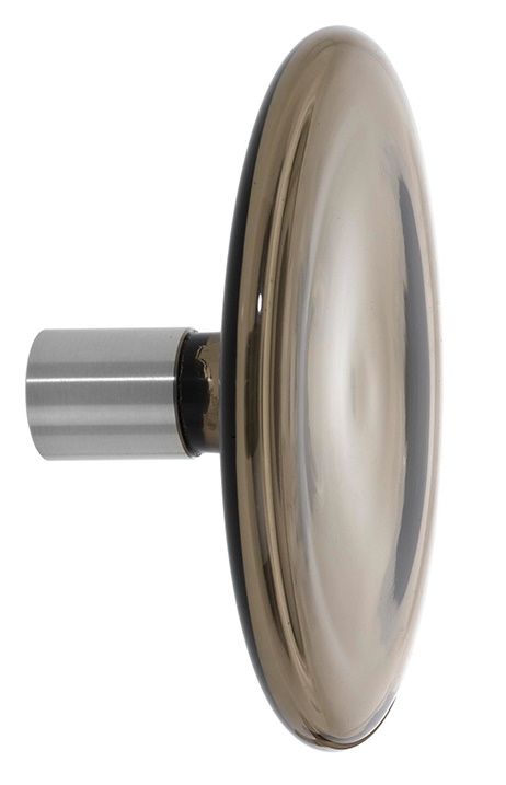 Schönbuch Bulb Garderobenhaken, Durchmesser 16 cm, in Silber. Moderner Wandhaken für Jacken und Mäntel.